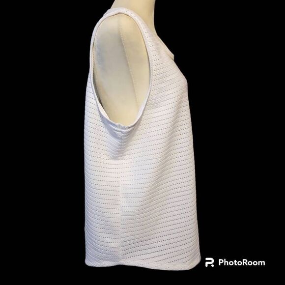 Banana Republic White Crochet Tank Top Sleeveless Keyhole Back Women's Size Larg - Picture 2 of 6
